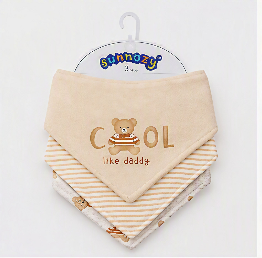 «Cool like Daddy»-Halstücher 3er-Set – 100 % Baumwolle