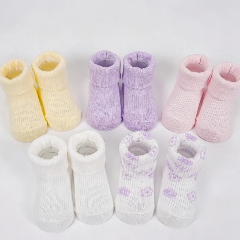 «Pastell Umschlag»-Baby-Söckchen 5er-Set – 100 % Baumwolle
