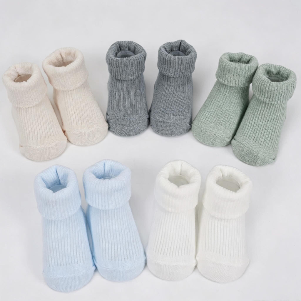 «Neutral Umschlag»-Baby-Söckchen 5er-Set – 100 % Baumwolle