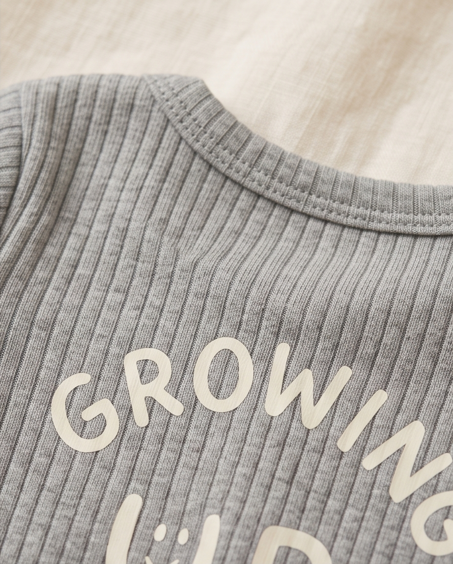 Baby Kurzarm-Body 5er-Set – Ripp Neutral «Growing up strong»