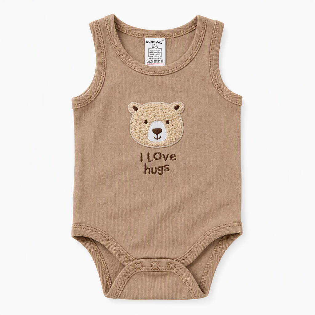 Body-Set «I Love Hugs» – Ärmellos, 3er-Pack