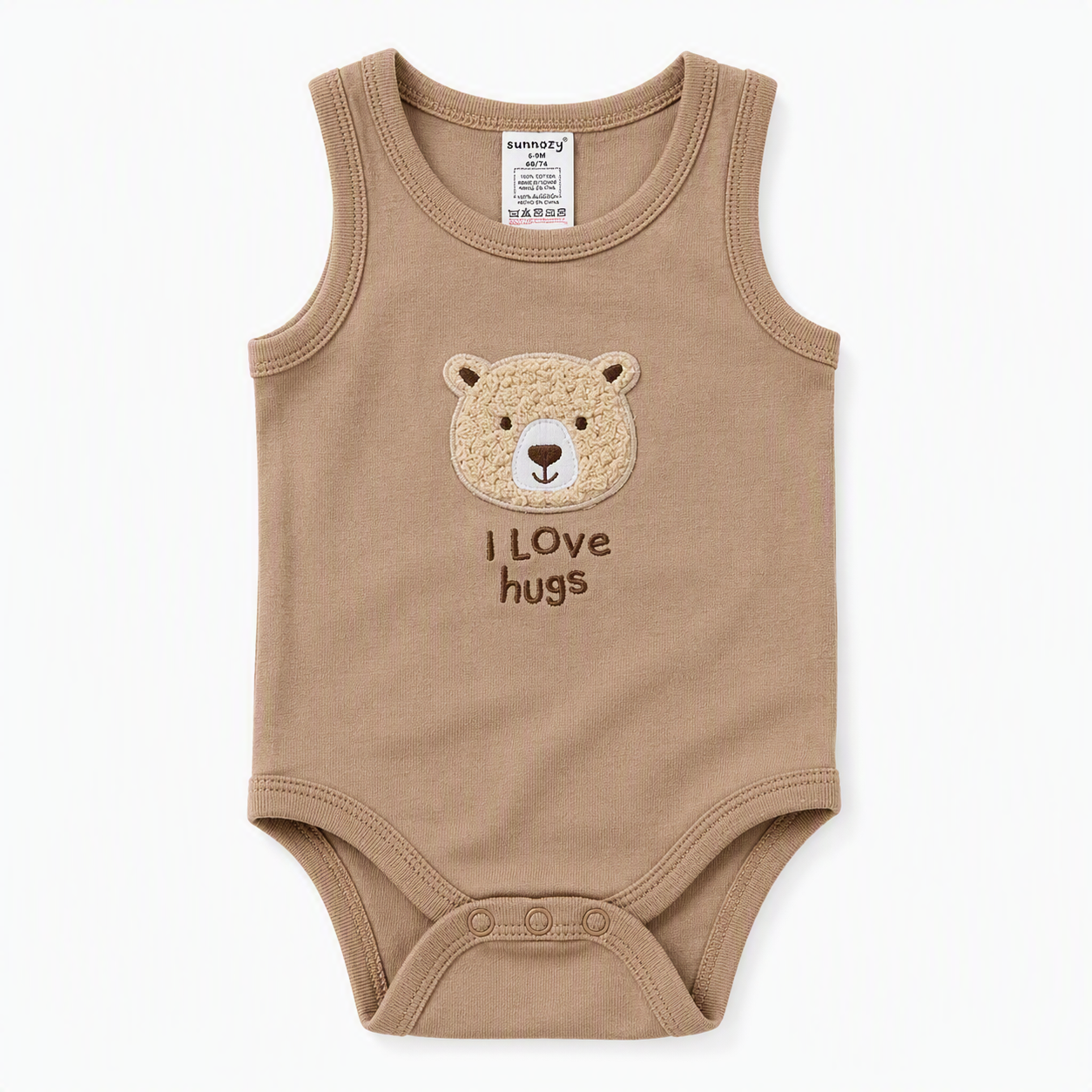 Body-Set «I Love Hugs» – Ärmellos, 3er-Pack