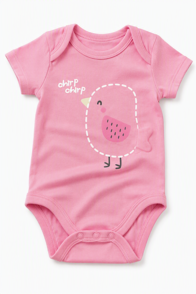Baby Kurzarm-Body 5er-Set – Sommer «Sweet Friends» (Rosa & Mint)