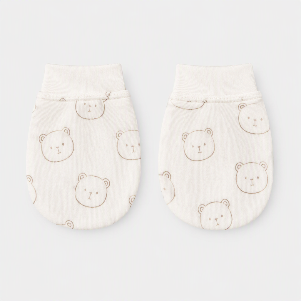 Erstausstattungs-Set Teddybär – Mützchen und Fäustlinge