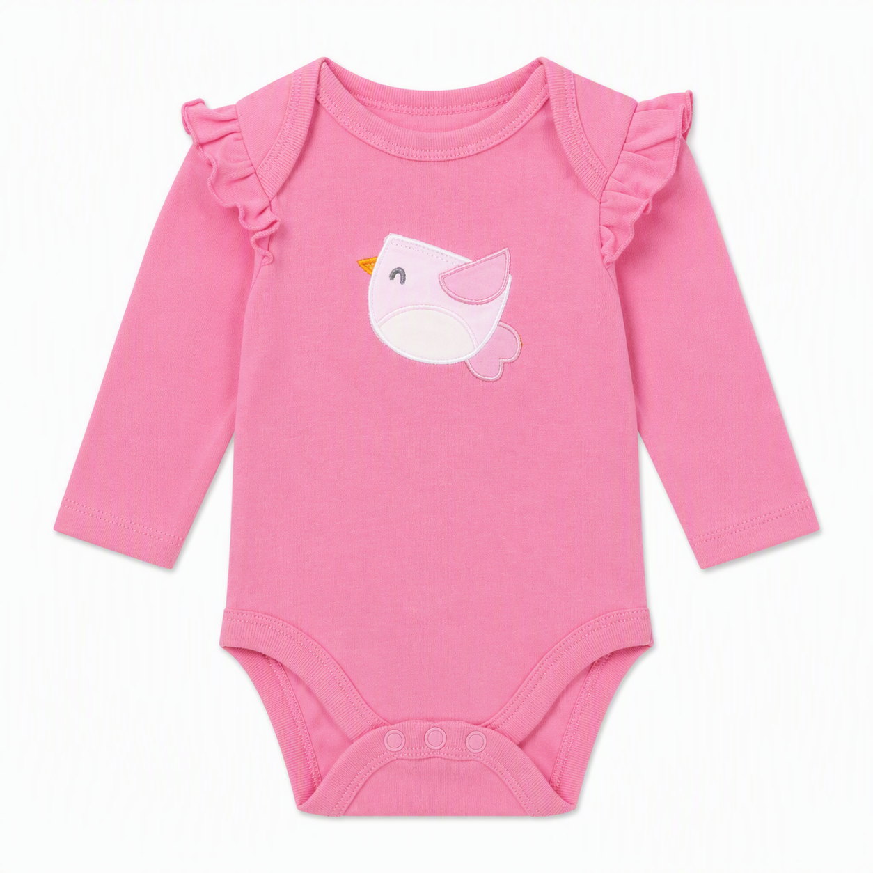 Baby Langarm-Body 3er-Set – «I Like Flying» Vögelchen & Eis (Rosa)