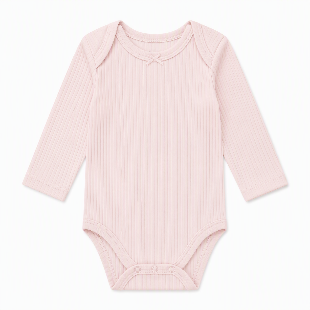 «Mum Dad Me» Baby Langarm-Body 5er-Set – Ripp Pastell (Lila & Blumen)