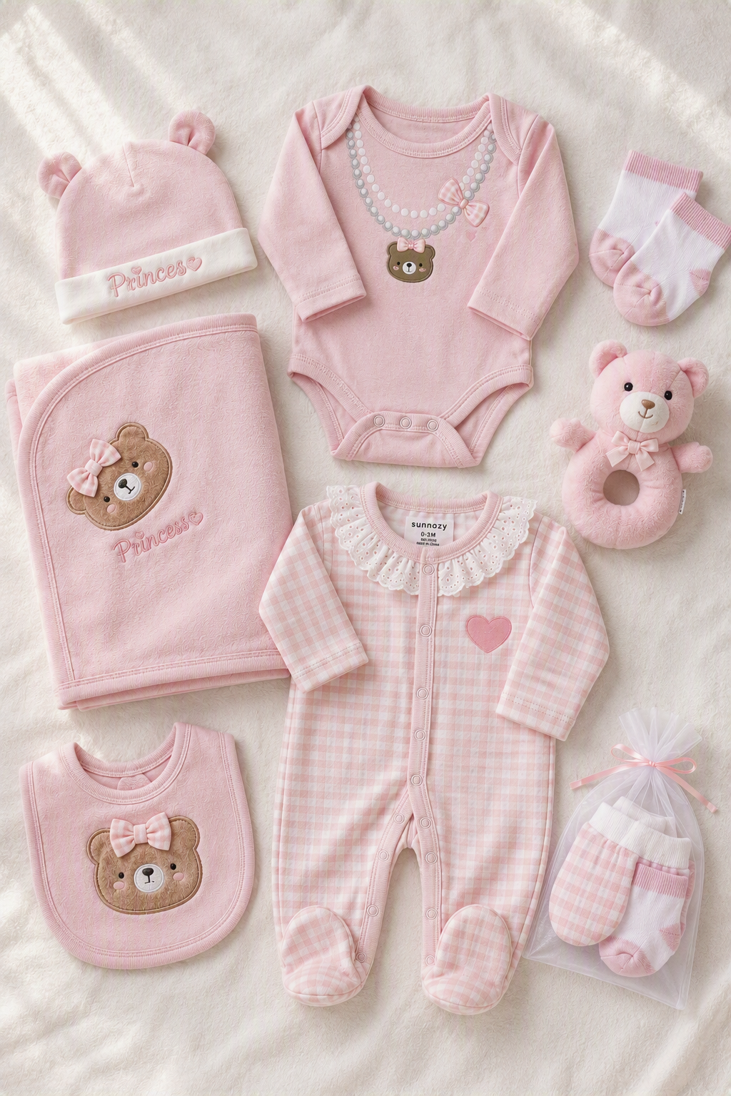 Erstausstattung-Set «Princess» – Rosa, 8-teilig