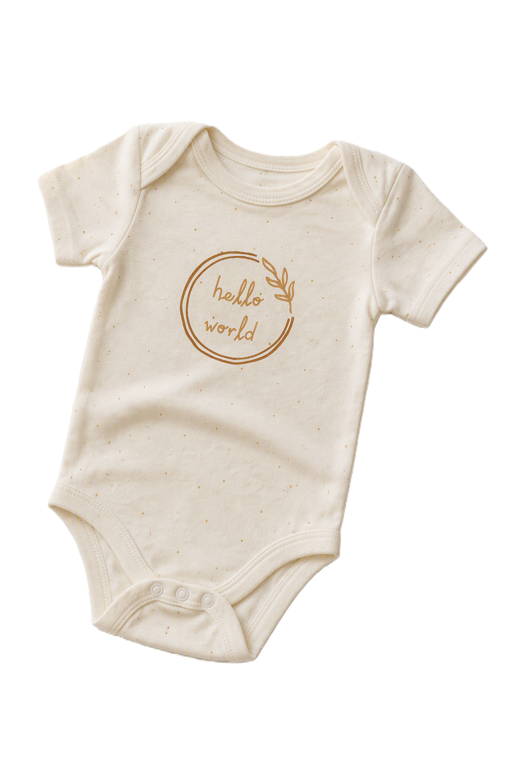Erstausstattung-Set «Hello World» – Creme, Blätter-Print, 8-teilig
