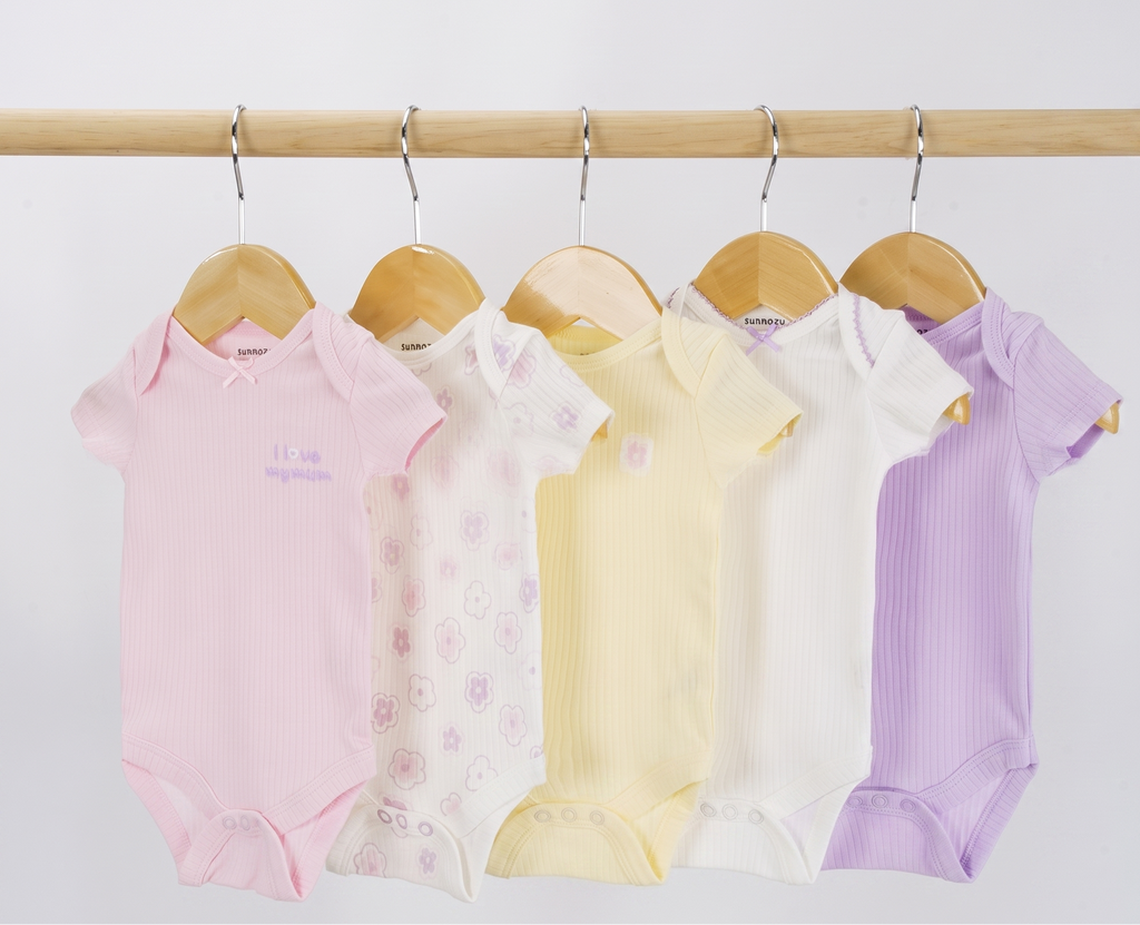 «I love my Mum» Baby Kurzarm-Body 5er-Set – Pastell