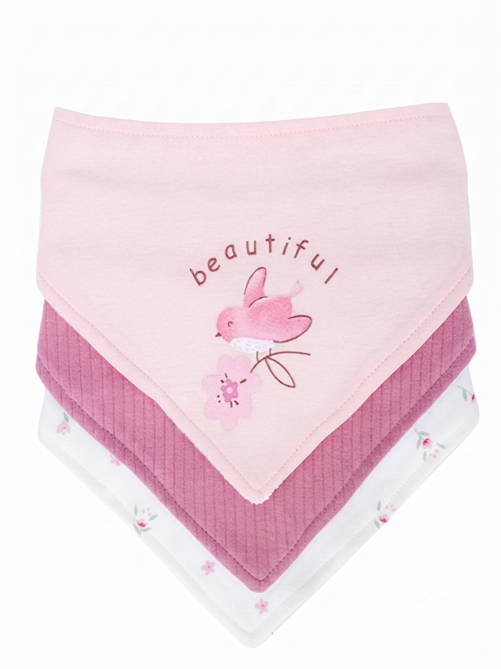 «Beautiful Bird»- Halstücher 3er-Set – 100 % Baumwolle
