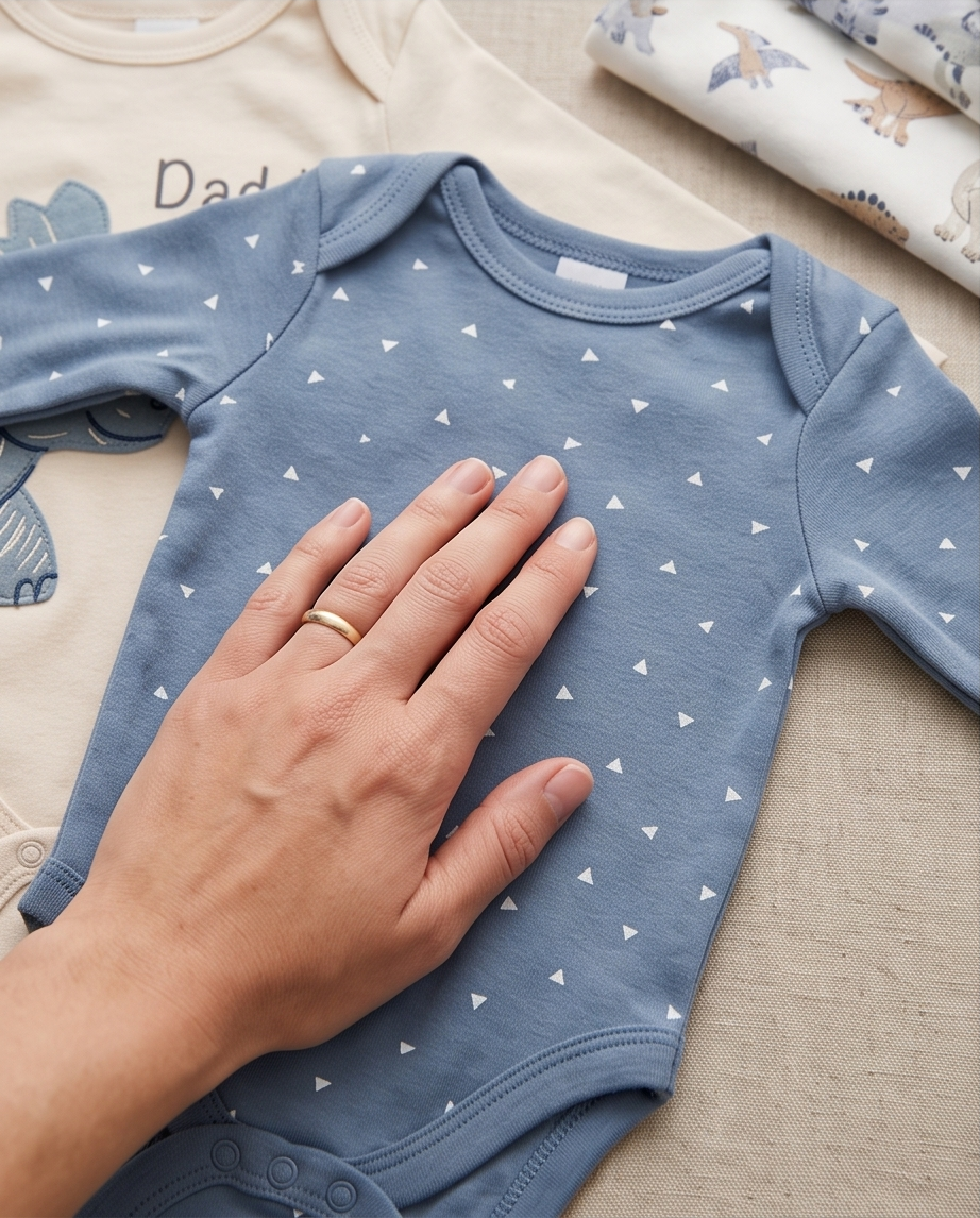 Baby Langarm-Body 3er-Set – Dino «Daddy Mommy love me» (Blau)