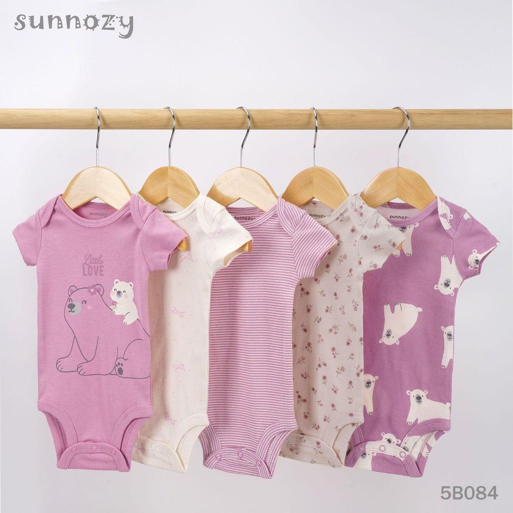 Body-Set «Little Love» Rosa 5er-Pack – Bild 2 | sunnozy Babykleidung Schweiz