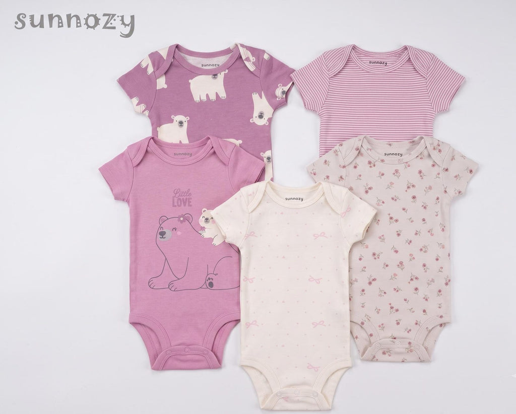 Body-Set «Little Love» Rosa 5er-Pack | sunnozy Babykleidung Schweiz