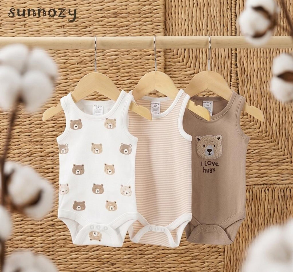 Body-Set «I Love Hugs» Ärmellos 3er-Pack – Bild 3 | sunnozy Babykleidung Schweiz