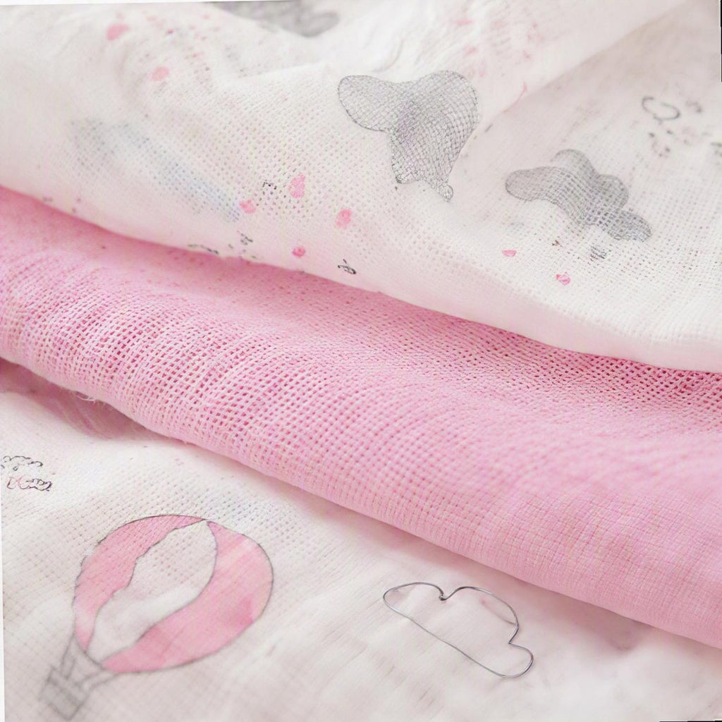 Mulltücher 3er-Set 100% Baumwoll-Musselin 112x112 cm – Bild 3 | sunnozy Babykleidung Schweiz