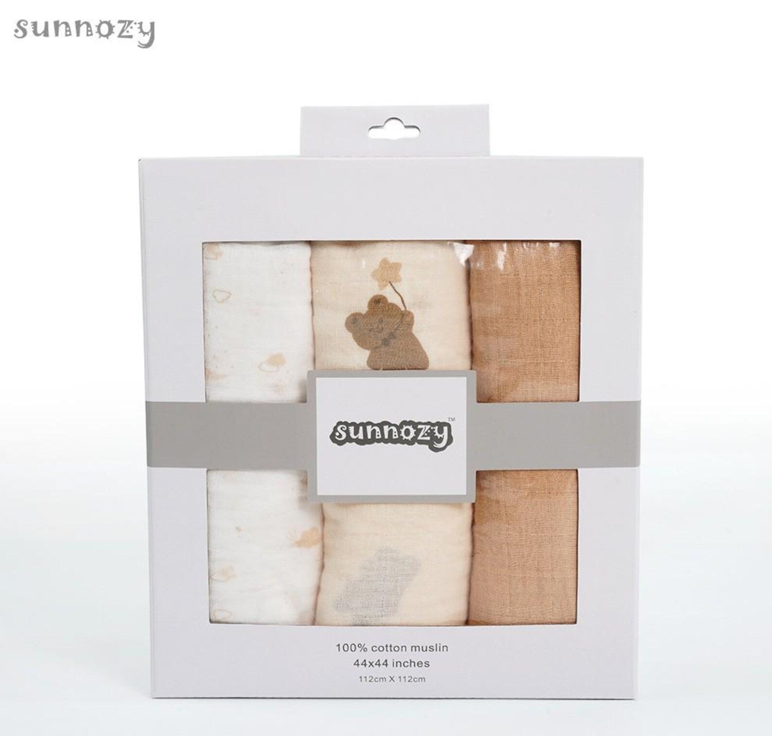 Mulltücher 3er-Set 100% Baumwoll-Musselin 112x112 cm – Bild 8 | sunnozy Babykleidung Schweiz