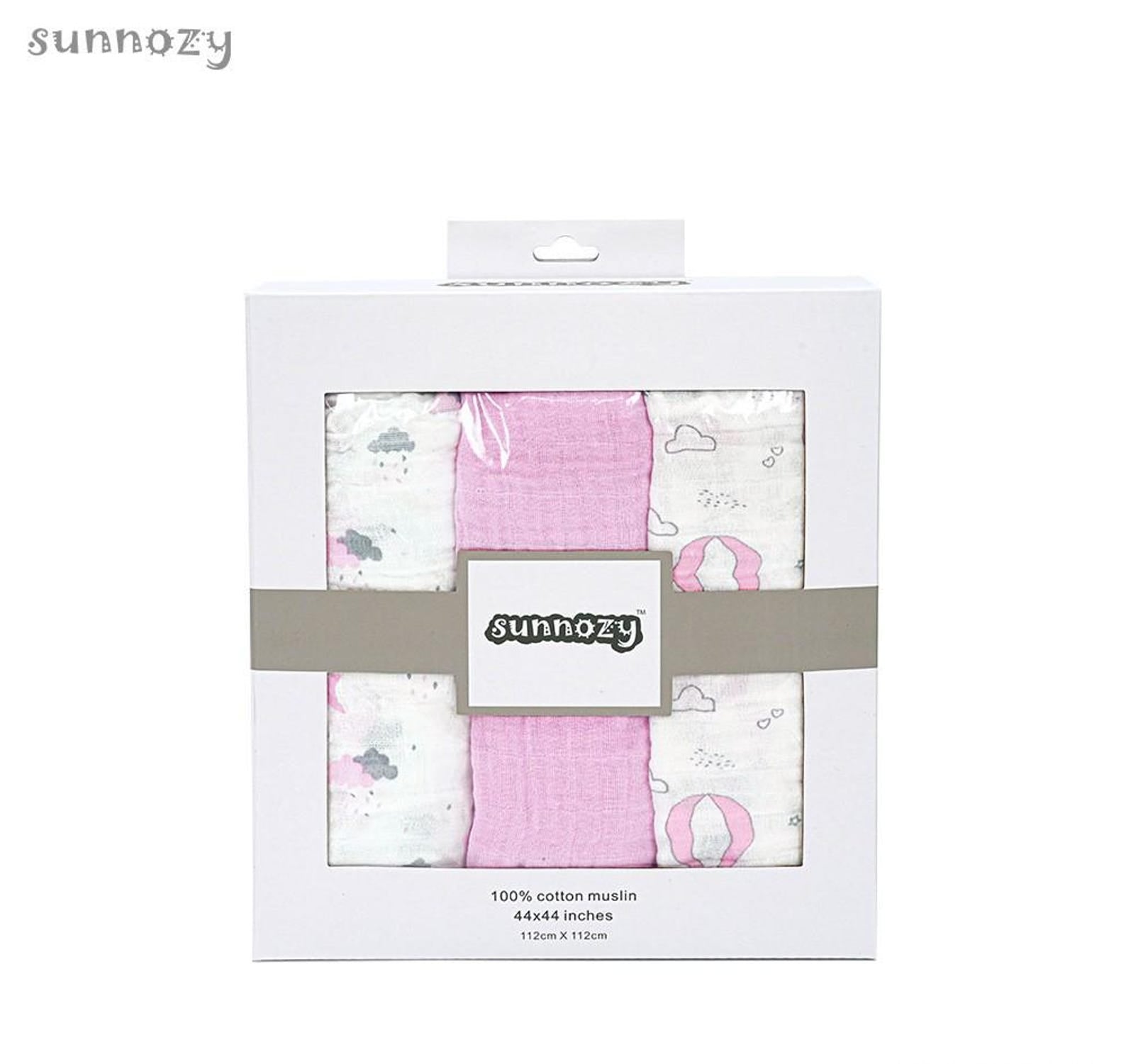 Mulltücher 3er-Set 100% Baumwoll-Musselin 112x112 cm – Bild 2 | sunnozy Babykleidung Schweiz