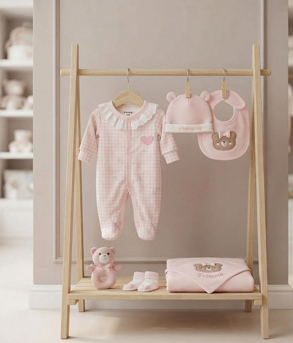 Erstausstattung-Set «Princess» Rosa 8-teilig – Bild 4 | sunnozy Babykleidung Schweiz