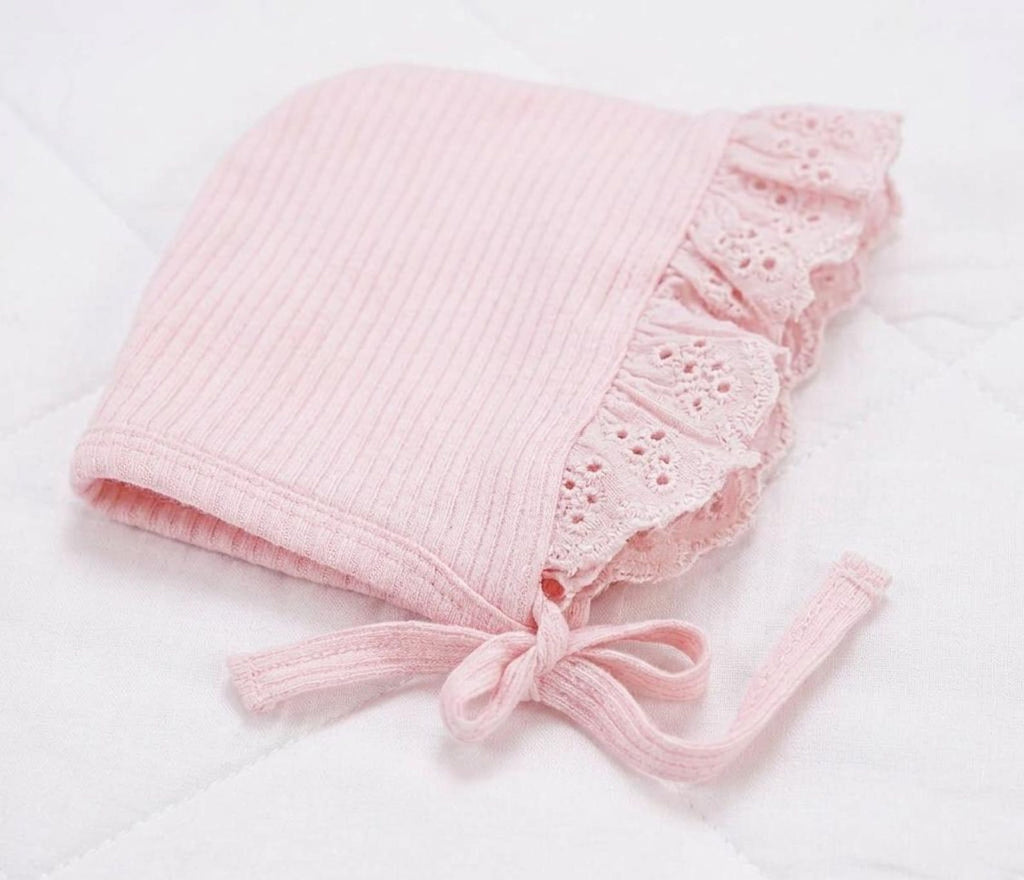 Erstausstattung-Set «Hello» Rosa mit Spitze 6-teilig – Bild 3 | sunnozy Babykleidung Schweiz