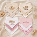 Baby-Halstücher 3er-Set aus Baumwolle mit Bären-Print und Teddy-Stickerei