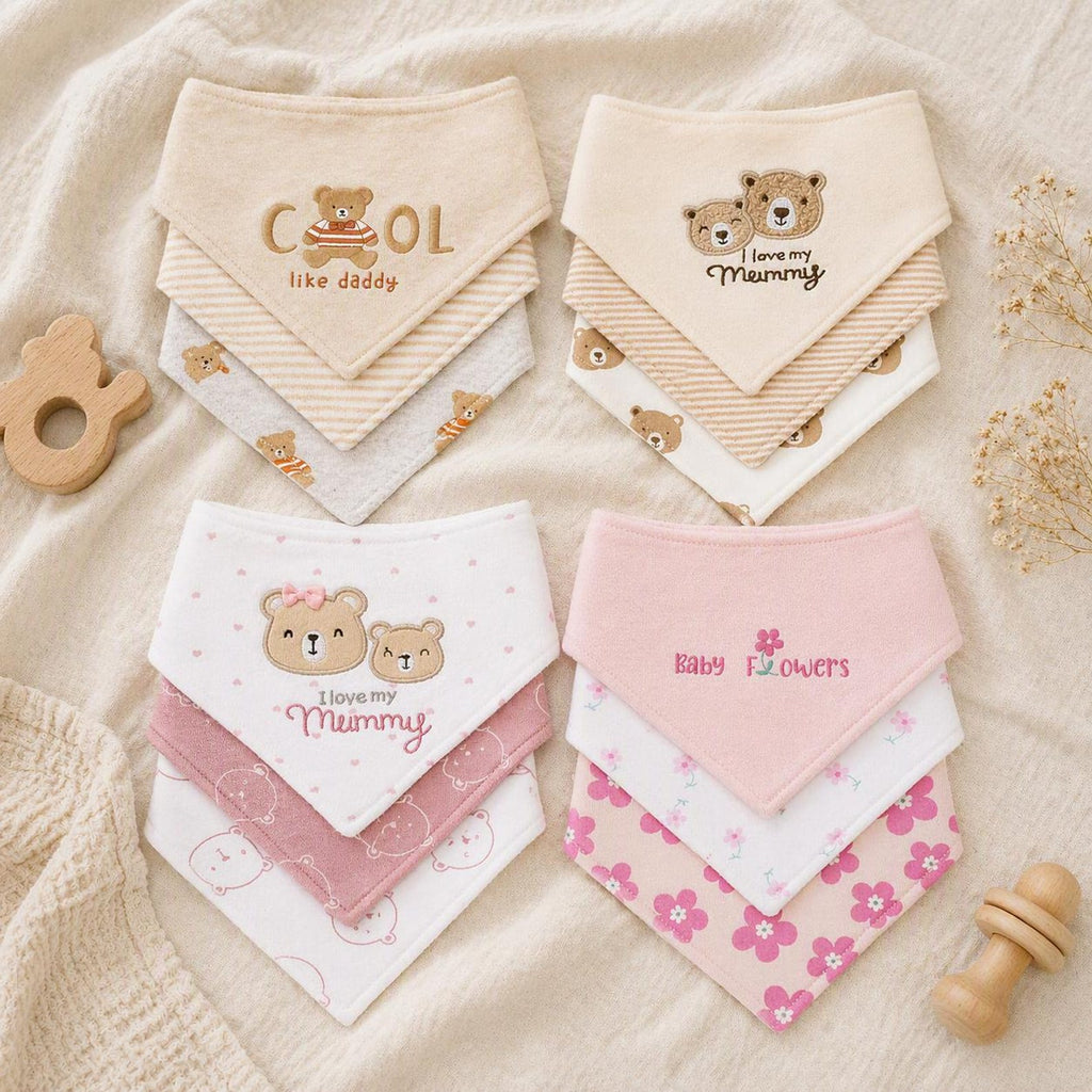 Geschenkset zur Geburt 12-teilig – Halstücher 3er-Set | sunnozy Babykleidung Schweiz
