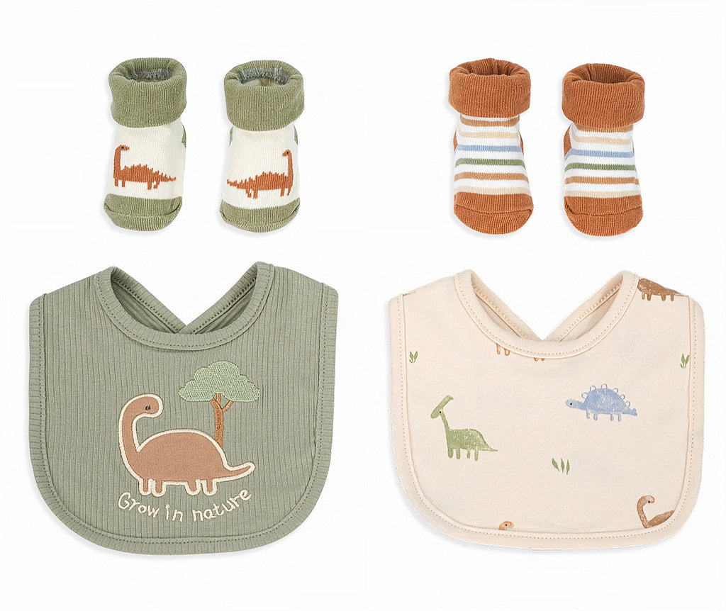 «Grow in Nature»- Lätzchen & Söckchen Geschenkset – 4-teilig (Kopie) (Kopie)