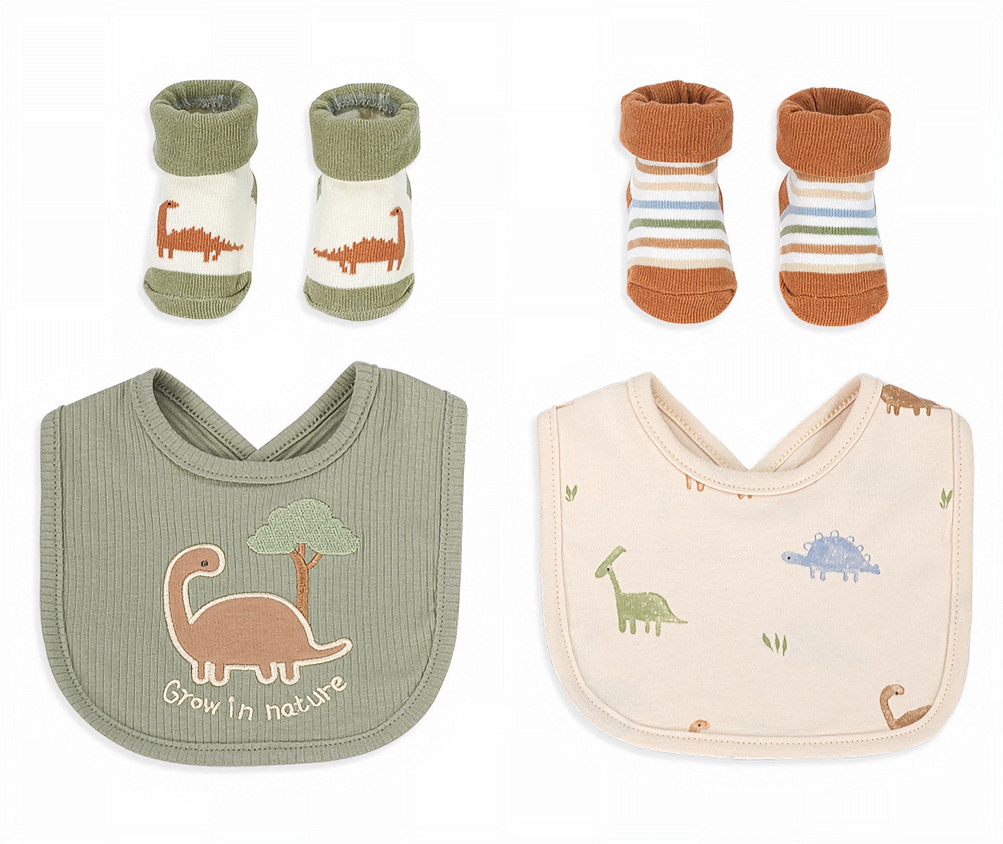 «Grow in Nature»- Lätzchen & Söckchen Geschenkset – 4-teilig (Kopie) (Kopie)